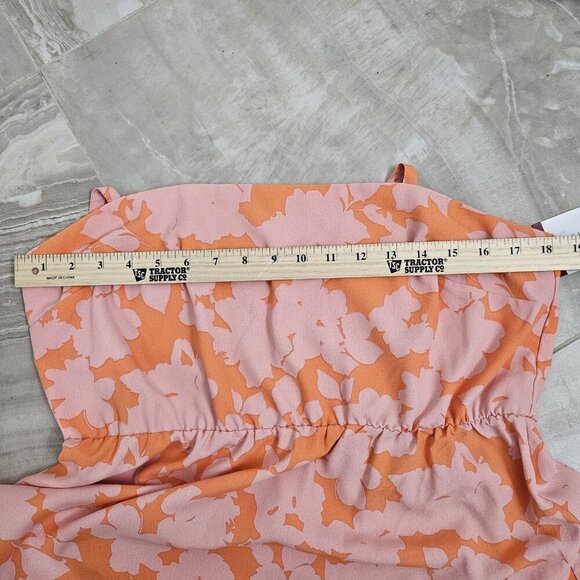 Social Standard Pink / Orange Sundress Smocked Back Maxi Dress size XL - Picture 7 of 7